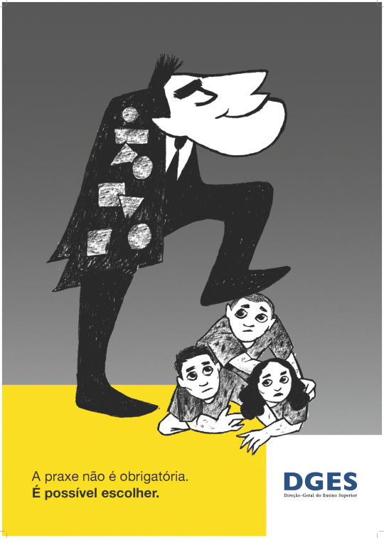 Imagem do panfleto sobre as praxes